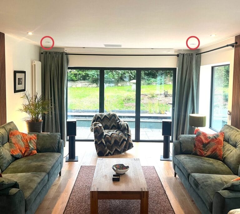 18 Unico outlets in living room ceiling